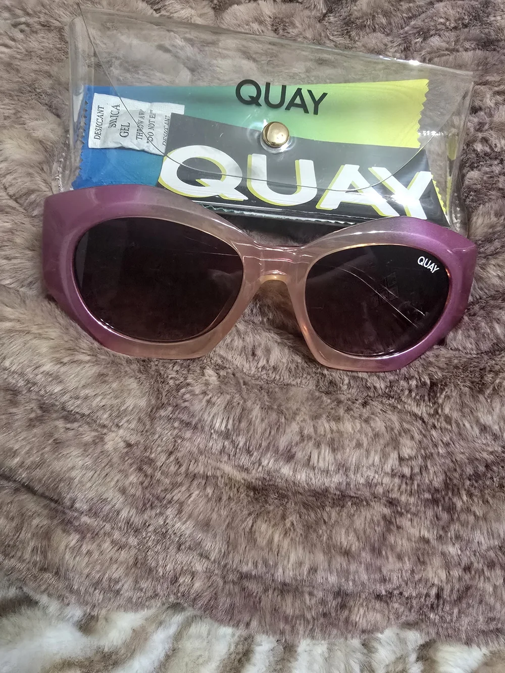 Quay Purple Ombre Cat Eye Sunglasses